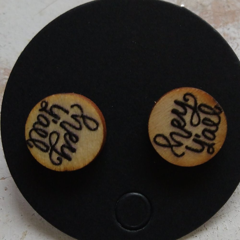 Hey Yall Round Earrings